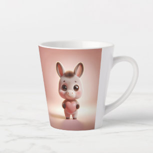 Caneca De Café Latte Namorados Hilário Donkey 3D Olhe frente e trás