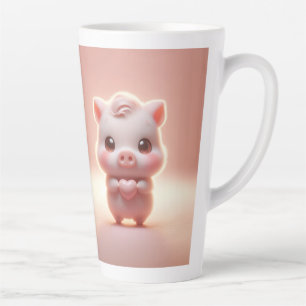 Caneca De Café Latte Namorados Hilário Pig 3D Olhe Frente e Traseira