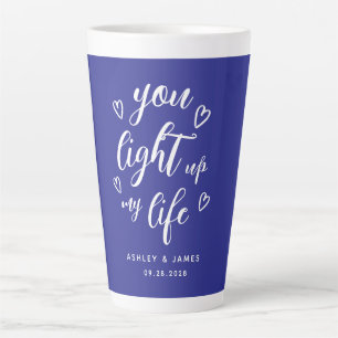 Caneca De Café Latte Namorados Você Acender Meu Script De Vida Azul Pro