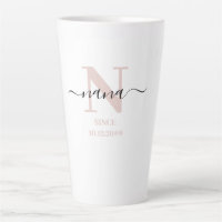 Nana Elegant Script Monogramo - Cor-de-rosa-rosa
