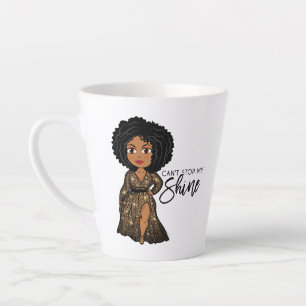 Caneca De Café Latte Não consigo parar meu brilho - Ebony Latte Mug