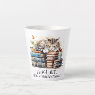 Caneca De Café Latte Não sou Gato Preguiçoso
