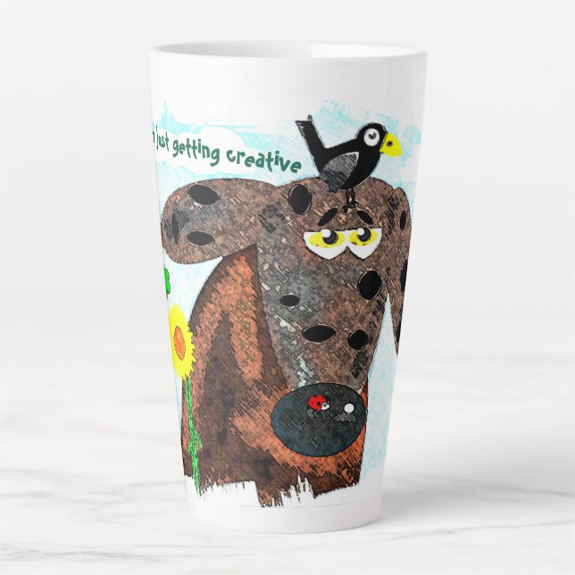 Caneca De Café Latte Não Tédio sendo criativo (Frente)