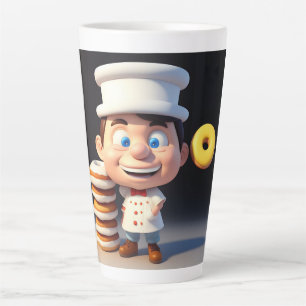 Caneca De Café Latte Não Toque Nas Minhas Rosquinhas, Latte Mug