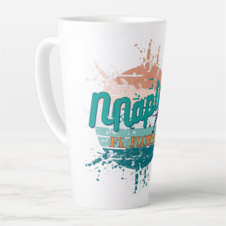 Caneca De Café Latte Naples Florida Retro Vintage Explosão Sunset