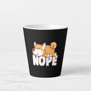 Caneca De Café Latte Napping shiba inu   presente de nope preguiçoso e