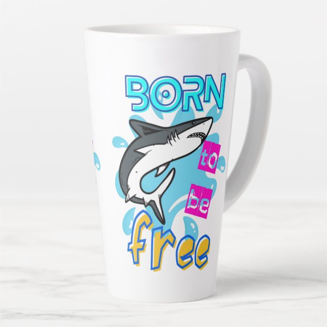 CANECA DE CAFÉ LATTE NASCER DE SER LIVRE (Ângulo direito)