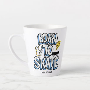 Caneca De Café Latte Nascer para a Corrida do Skate ao Vivo