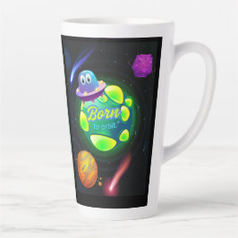 Caneca De Café Latte Nascido para orbitar