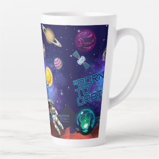 CANECA DE CAFÉ LATTE NASCIDO PARA ORBITAR 