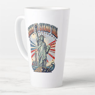 Caneca De Café Latte Nascido para se Manter Firme Arte Patriótica