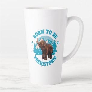 Caneca De Café Latte Nascido para Ser Bebê Mamute Lanoso Pré-Histórico