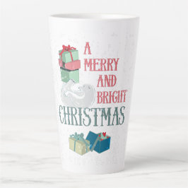 Caneca De Café Latte Natais vintages saudando um urso polar