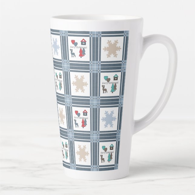 Caneca De Café Latte Natal, ano novo, cervo (Direita)