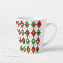 Caneca De Café Latte Natal Argyle - Feriado Retroativo