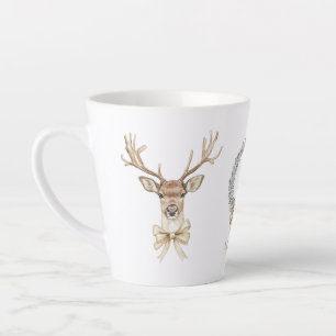 Caneca De Café Latte Natal com Veado e Arco 