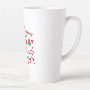 Caneca De Café Latte Natal Da Família Fashious Antiga Art