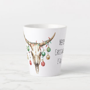 Caneca De Café Latte Natal das Ornações Touro do Cowboy Ocidental