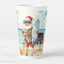 Natal em julho com Papais noeis na praia