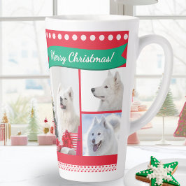 Caneca De Café Latte Natal Feliz Cachorro Mãe Fotos Personalizadas