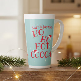 Caneca De Café Latte Natal Ho Ho Quente de Férias de Cacau Latino