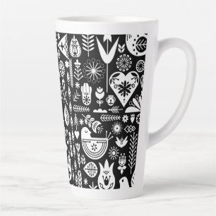 Caneca De Café Latte Natal Nórdico Escandinavo