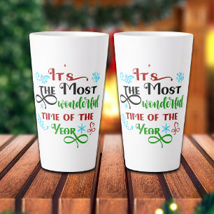 Caneca De Café Latte Natal 'O Momento Mais Maravilhoso' Fofo 
