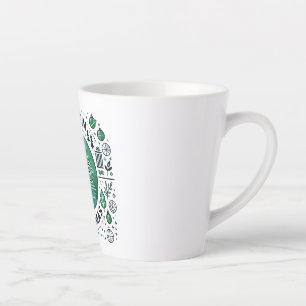 Caneca De Café Latte Natal Verde - Papais noeis e Design Reciclagem