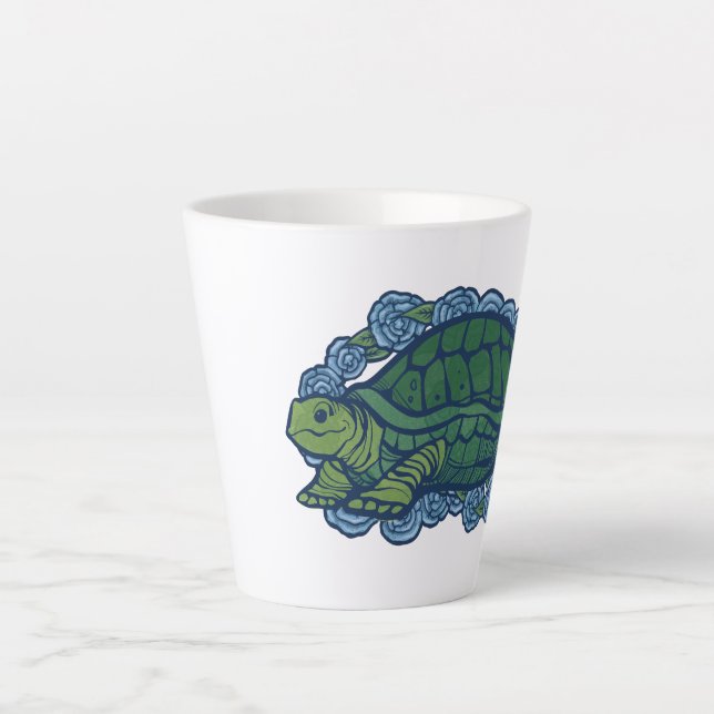 Caneca De Café Latte Nature Amadurece Tartarugas (Frente)
