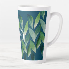 Caneca De Café Latte Natureza Boêmia Verde Moderna