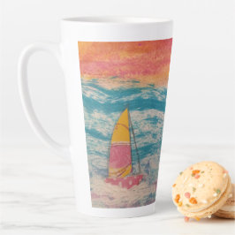 Caneca De Café Latte Navegação pelos céus laranja
