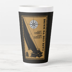 Caneca De Café Latte Navegando de Cape Cod ao Maine