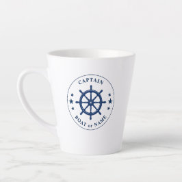 Caneca De Café Latte Navio náutico Capitão Barco ou Nome 2 Lado