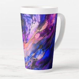 Caneca De Café Latte Nebulosa do Espaço Roxo na Tinta Álcool
