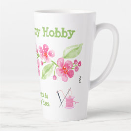 Caneca De Café Latte Needlepoint da avó de Cherry Blossoms pintado manu