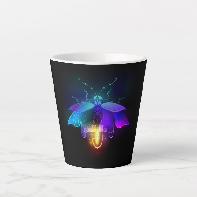 Caneca De Café Latte Neon Firefly a preto (Frente)