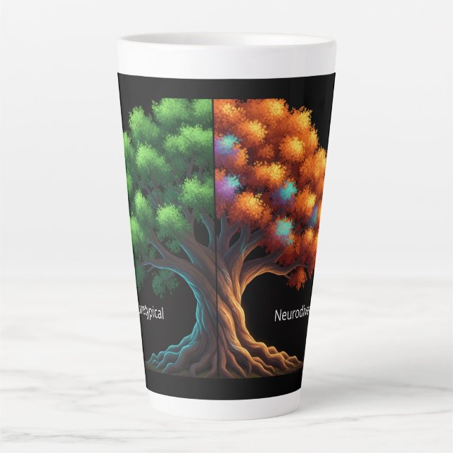 Caneca De Café Latte Neurotípico vs. Neurodiverso (Frente)