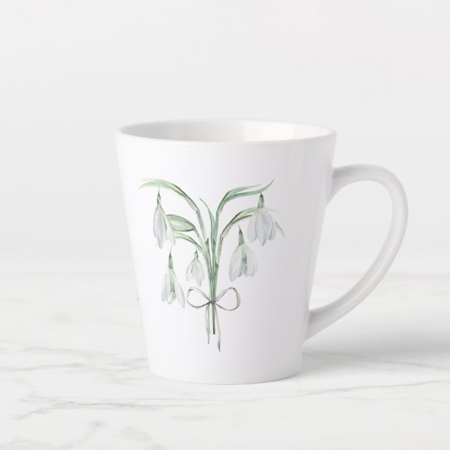 Caneca De Café Latte Neve Cai Janeiro Cerâmica da Flor de Nascimento (Direita)