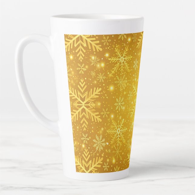 Caneca De Café Latte Neve Dourada (Esquerda)