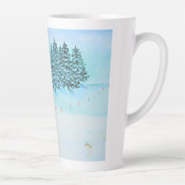 Caneca De Café Latte Neve e Evergreens