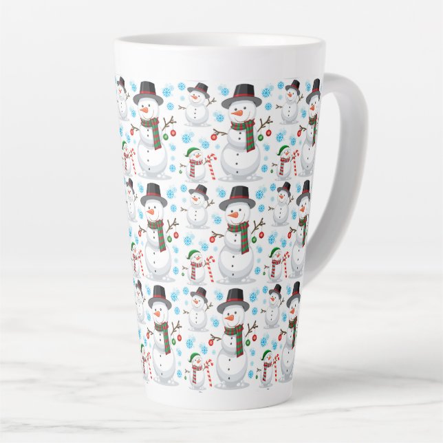 Caneca De Café Latte Neves de Natal (Ângulo direito)