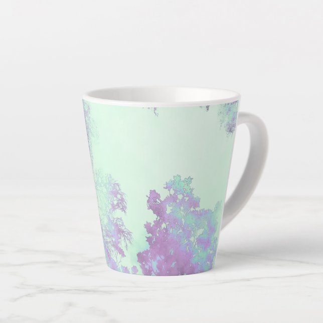 Caneca De Café Latte Névoa de Folha Larga Lavanda (Ângulo direito)