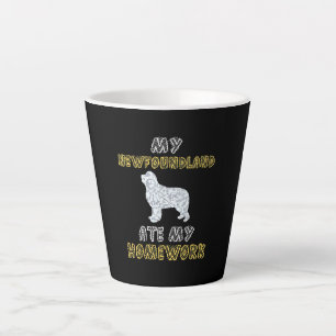 Caneca De Café Latte Newfie Bonita A Minha Terra Nova Comeu A Minha M