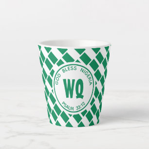 Caneca De Café Latte NIGERIA FLAG   Naija   Patriótico Personalizável