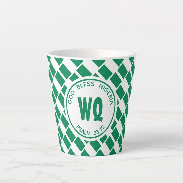 Caneca De Café Latte NIGERIA FLAG | Naija | Patriótico Personalizável (Frente)