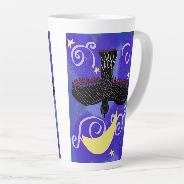 Caneca De Café Latte Night Hawks Large Latte Mug (Ângulo direito)