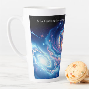 Caneca De Café Latte No começo, Deus e Criação Verso