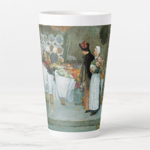 Caneca De Café Latte No Florist de Childe Hassam, Vintage Fine Art