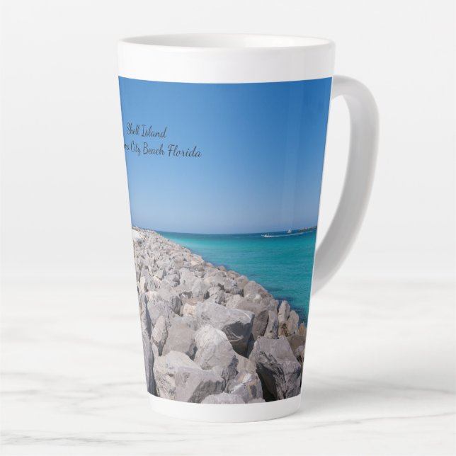 Caneca De Café Latte No Meio Da Lâmpada Da Shell, Jetty Latte Mug (Ângulo direito)
