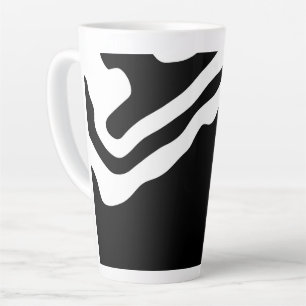 Caneca De Café Latte No Profundo: Abstrato preto e branco